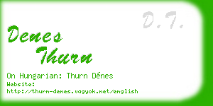 denes thurn business card